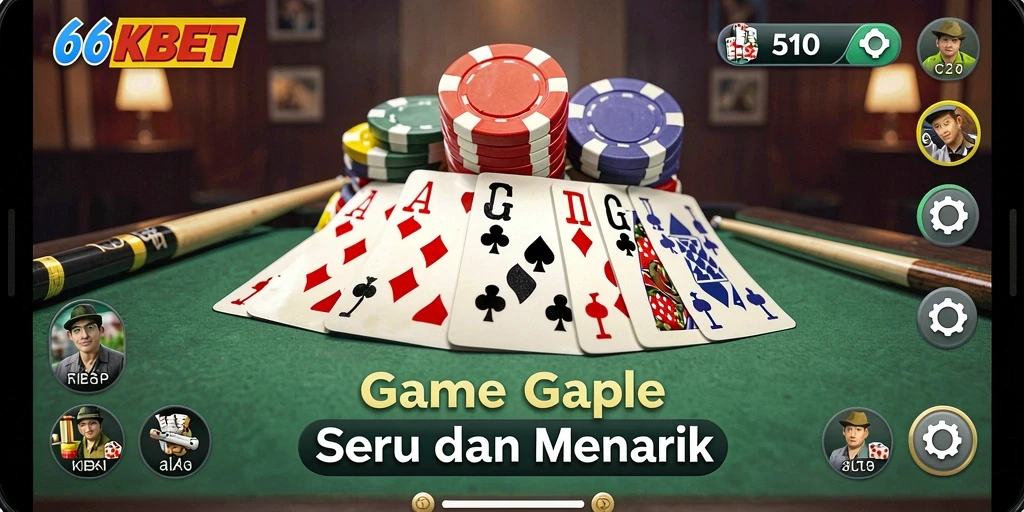 Tangkapan layar gameplay seru Gaple di 66KBET.