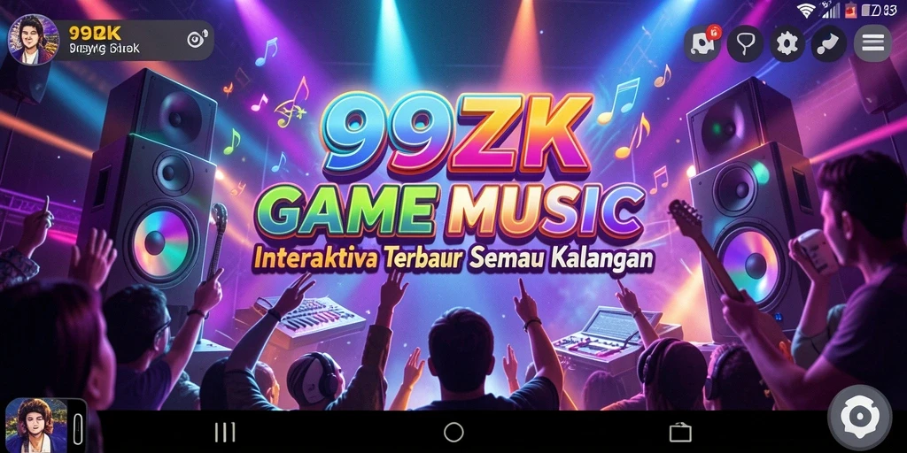 Screenshot utama 99ZK menampilkan gameplay musik yang menarik.