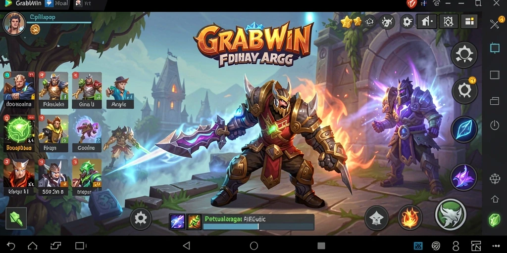 Tangkapan layar menunjukkan aksi seru dalam gameplay ARPG GRABWIN.