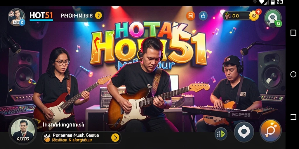 Gameplay HOT51 yang menampilkan keseruan bermain musik.