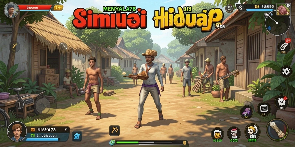 Tampilan gameplay yang menarik dalam MENYALA78 dengan berbagai aktivitas kehidupan.