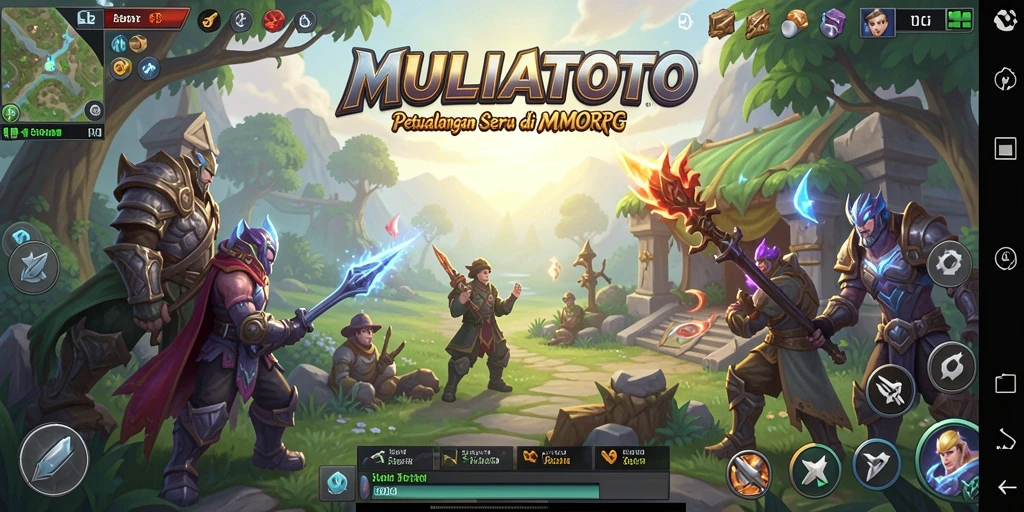 Tampilan gameplay seru dalam MULIATOTO dengan berbagai karakter dan petualangan.